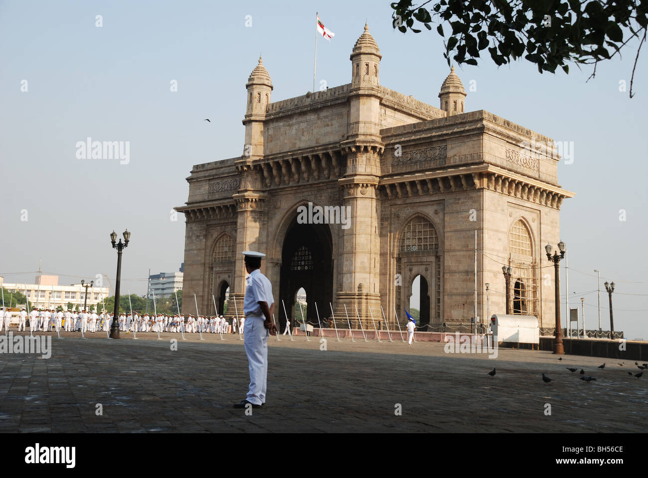 Parade navale à la porte de l'Inde à Mumbai, Inde. Banque D'Images