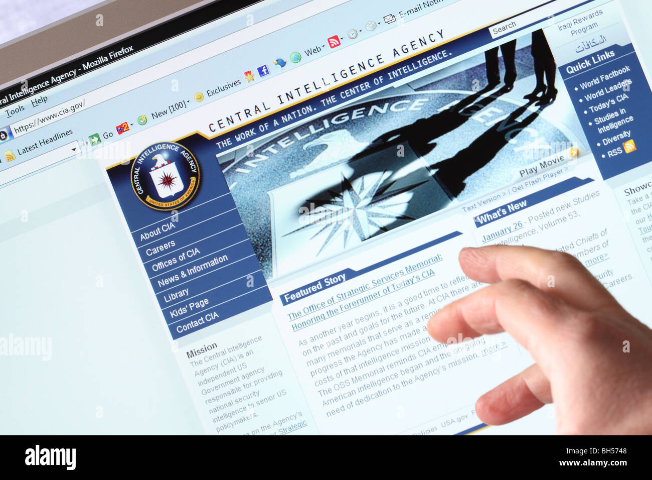 CIA Central Intelligence Agency website page web www online USA Banque D'Images