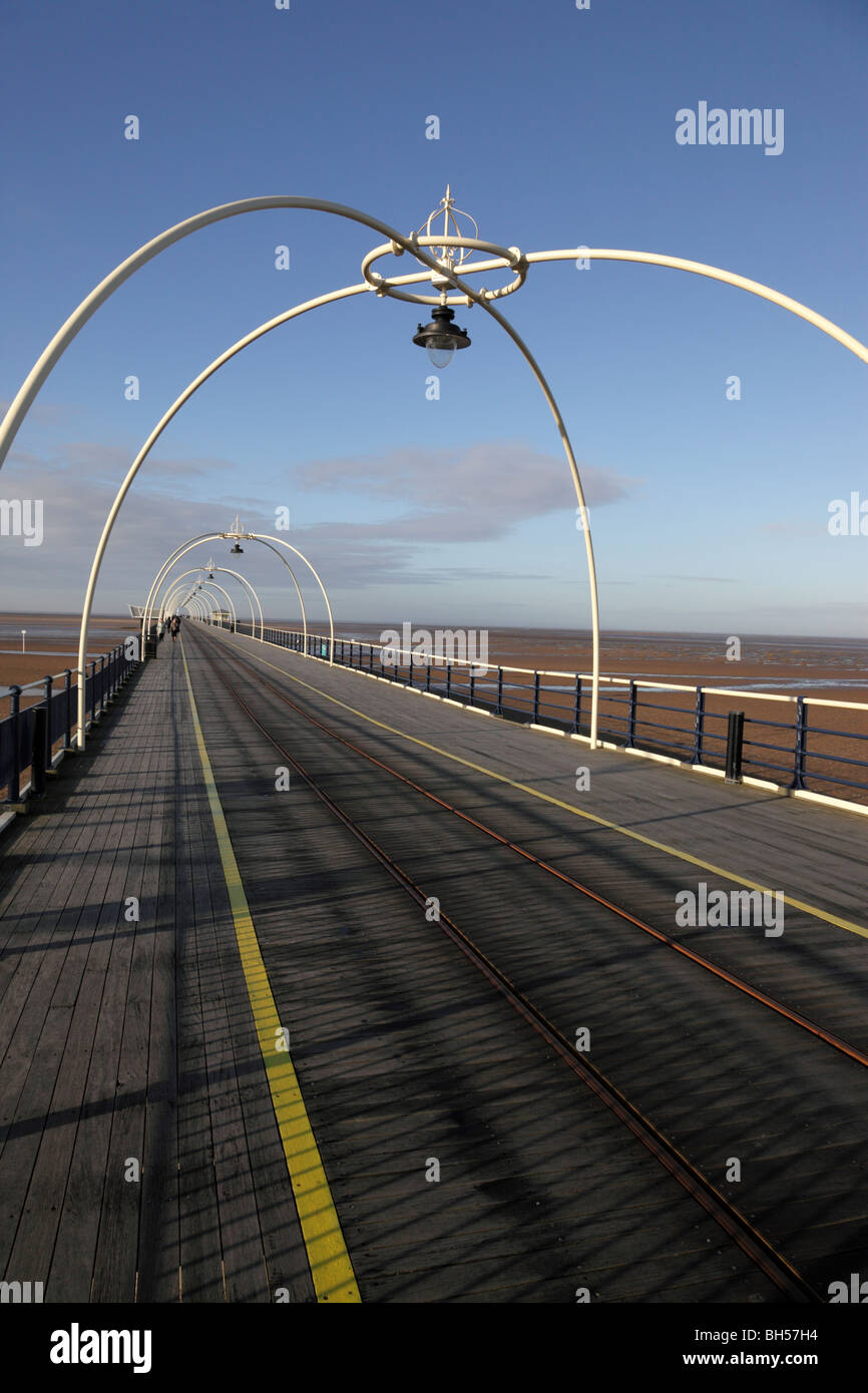 Jetée de Southport la deuxième plus longue au Royaume-Uni southport merseyside sefton uk Banque D'Images