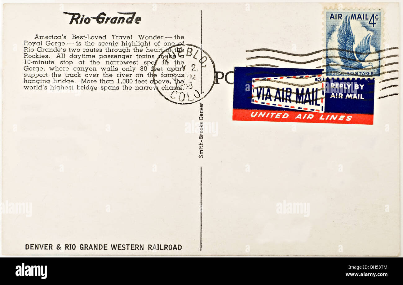 Denver et Rio Grande Western Railroad postcard Banque D'Images