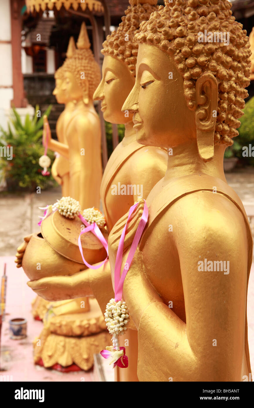 Les statues de Bouddha de Wat Si Saket, Vientiane, Laos. Banque D'Images