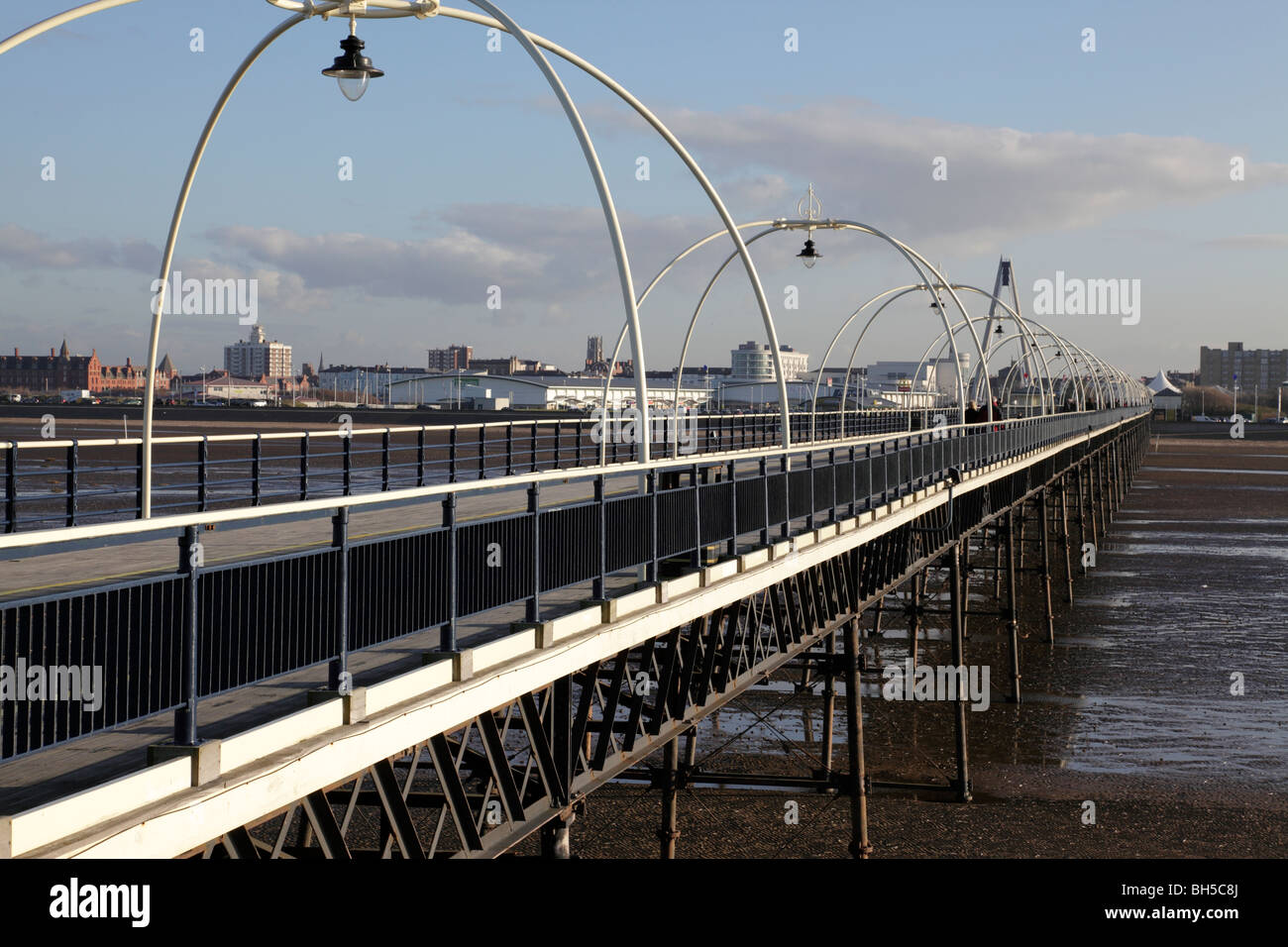Jetée de Southport la deuxième plus longue au Royaume-Uni southport merseyside sefton uk Banque D'Images