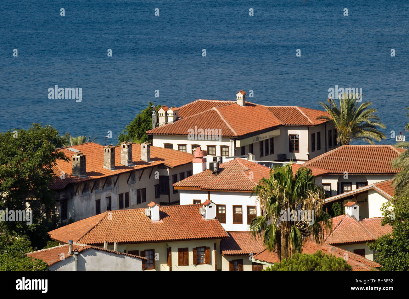 Vieilles maisons traditionnelles à Antalya, côte sud de la Turquie Banque D'Images