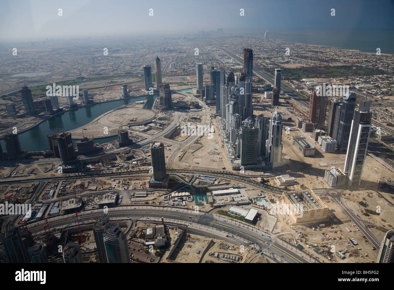 Avis de Sheik Zayed Road et Burj Al Arab Dubai SEAT2 Banque D'Images