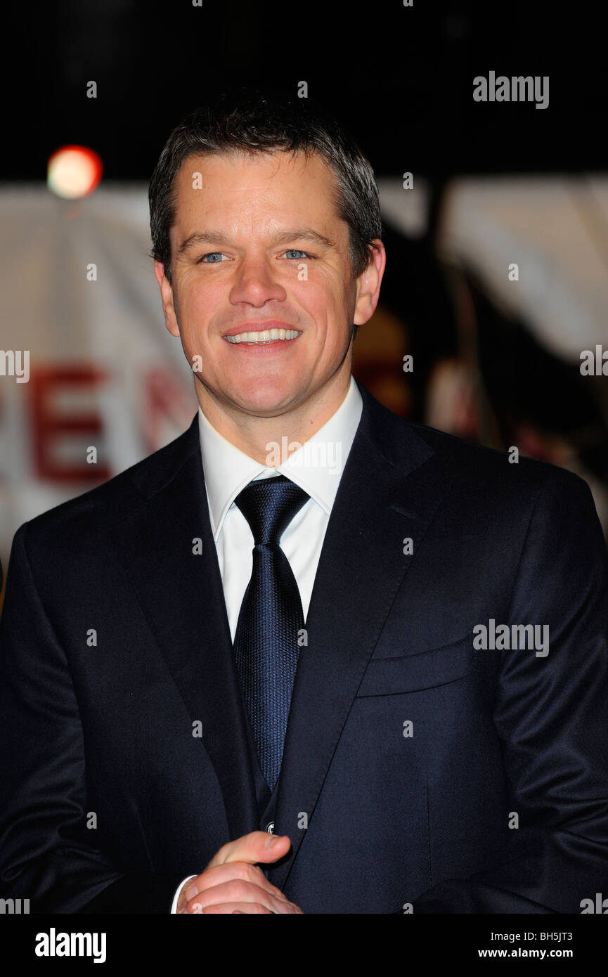 MATT DAMON FILM INVICTUS PREMIERE ODOEN WEST END CINEMA Leicester Square Londres Angleterre 31 Janvier 2010 Banque D'Images