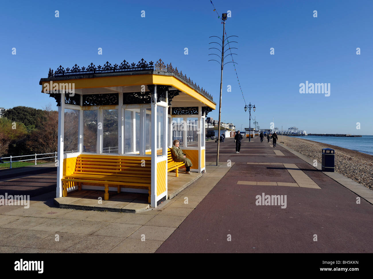 Logement, promenade front de mer de Southsea, Portsmouth, Hampshire, England, UK. Banque D'Images