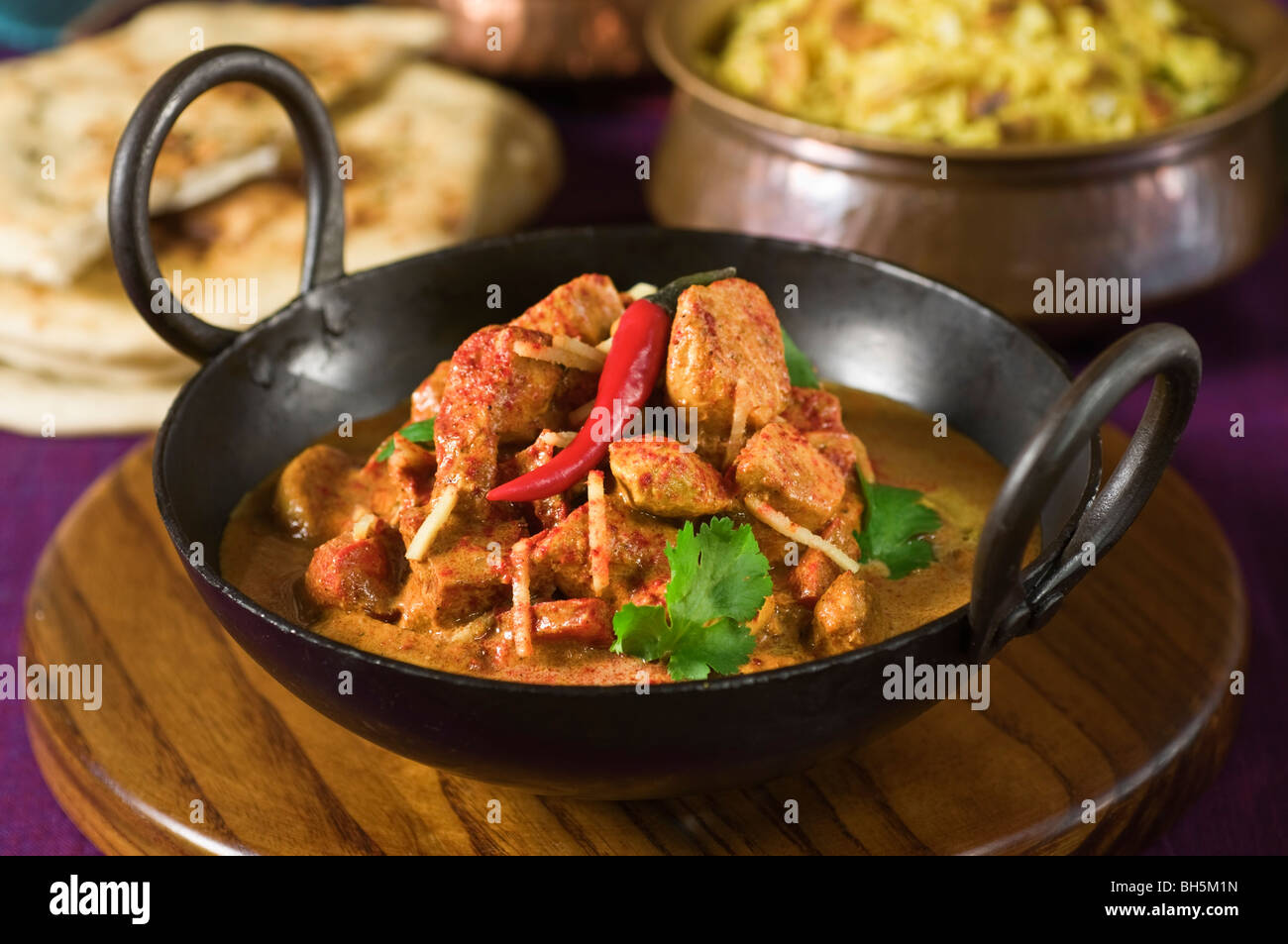 Poulet tikka masala curry balti indiens la Banque D'Images