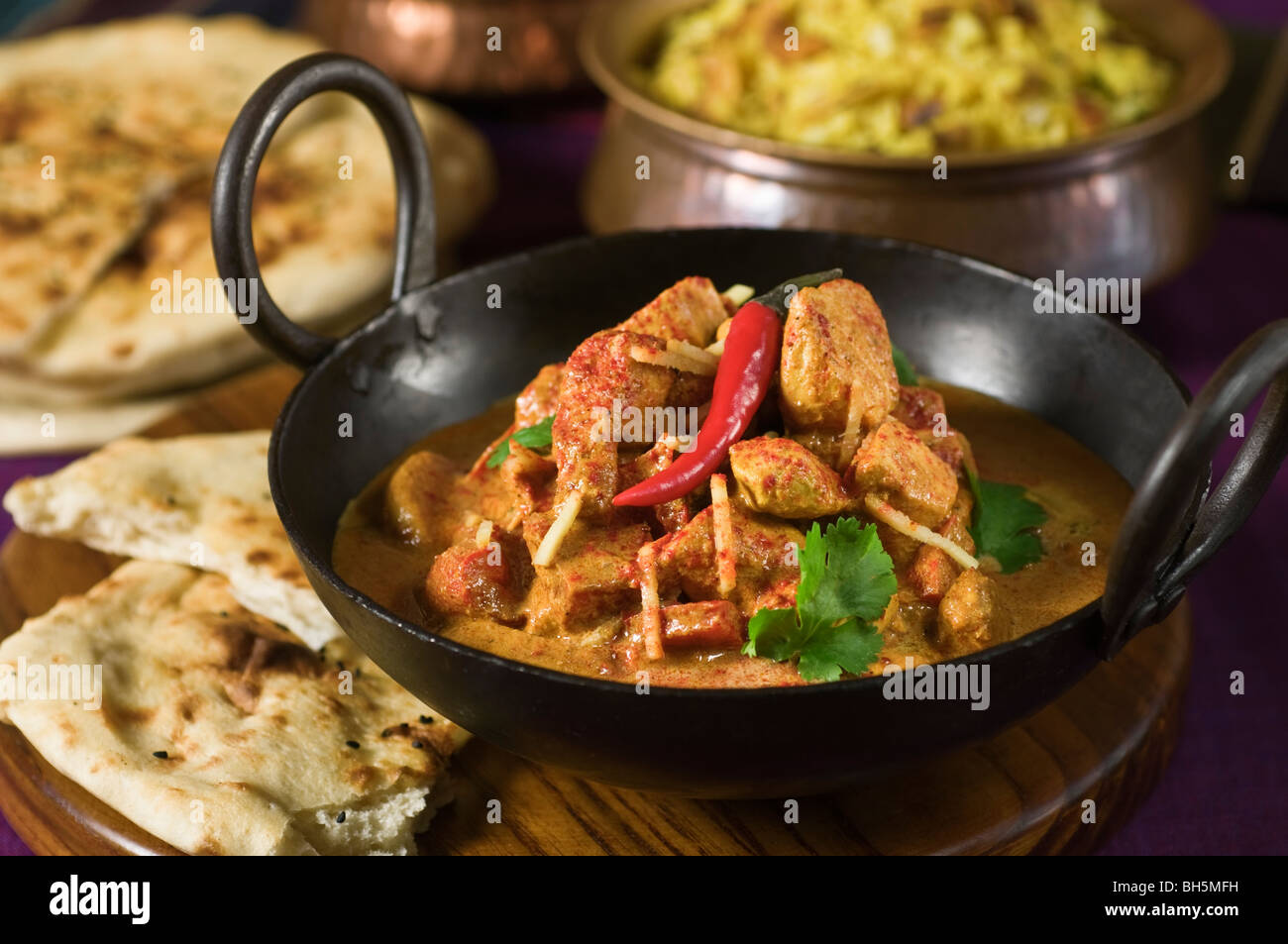 Poulet tikka masala curry balti indiens la Banque D'Images