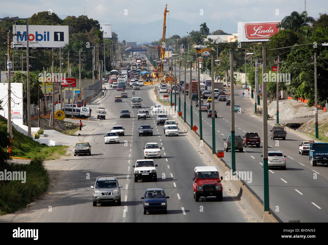 La circulation routière, Santo Domingo, République Dominicaine Banque D'Images