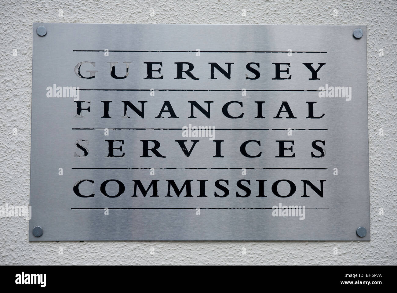 Guernsey Financial Services Commission sign Banque D'Images