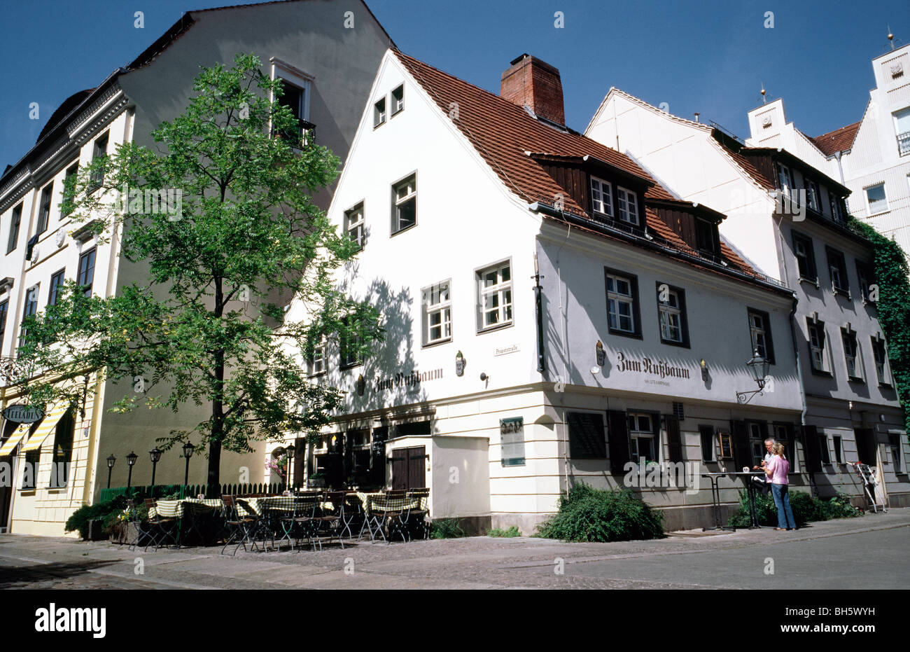 1 août 2009 - Restaurant zum Nussbaum Nikolaiviertel à dans la capitale allemande de Berlin. Banque D'Images