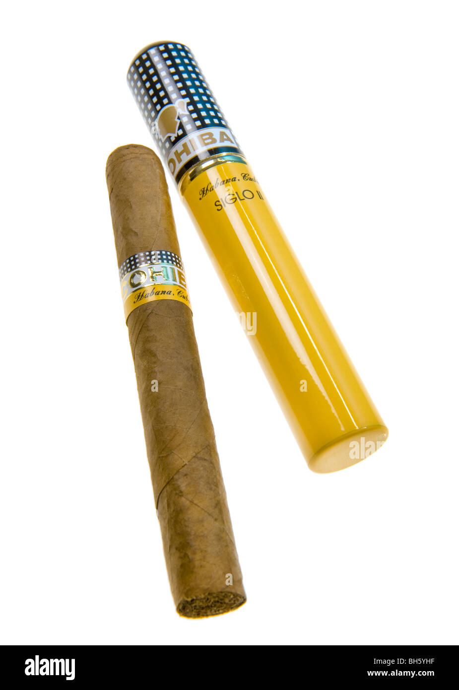 Habana CIGAR COHIBA Siglo II fait main fait main tube cigare cigares de La Havane LA HAVANE CUBA haute qualité fumeur fumée Banque D'Images