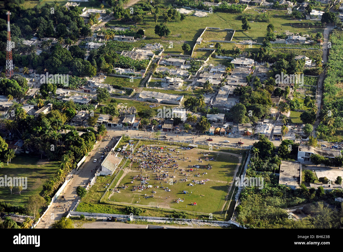 Vue aérienne de Port-au-Prince, Haïti. Banque D'Images