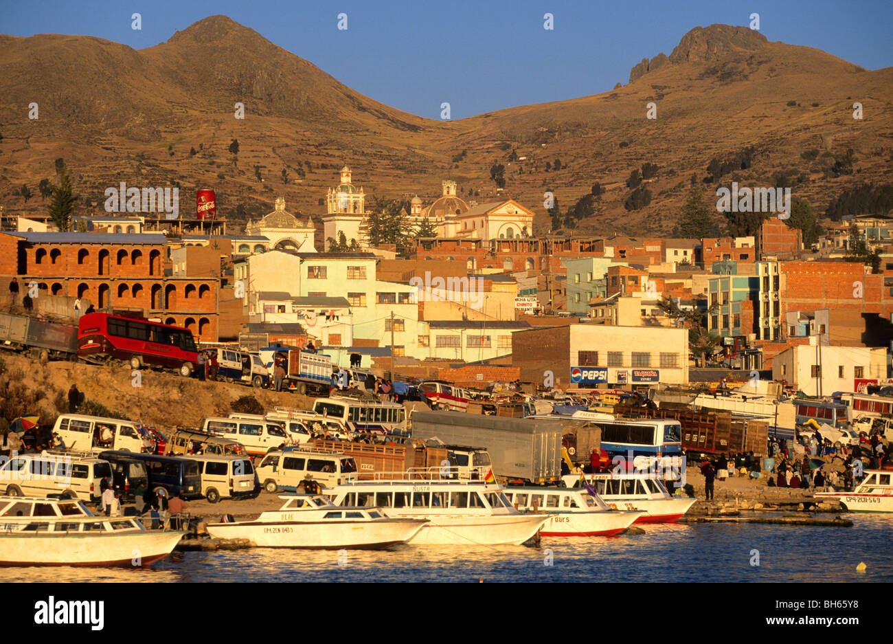 Lago Titicaca en Copacabana. Département de la Paz. La Bolivie Banque D'Images