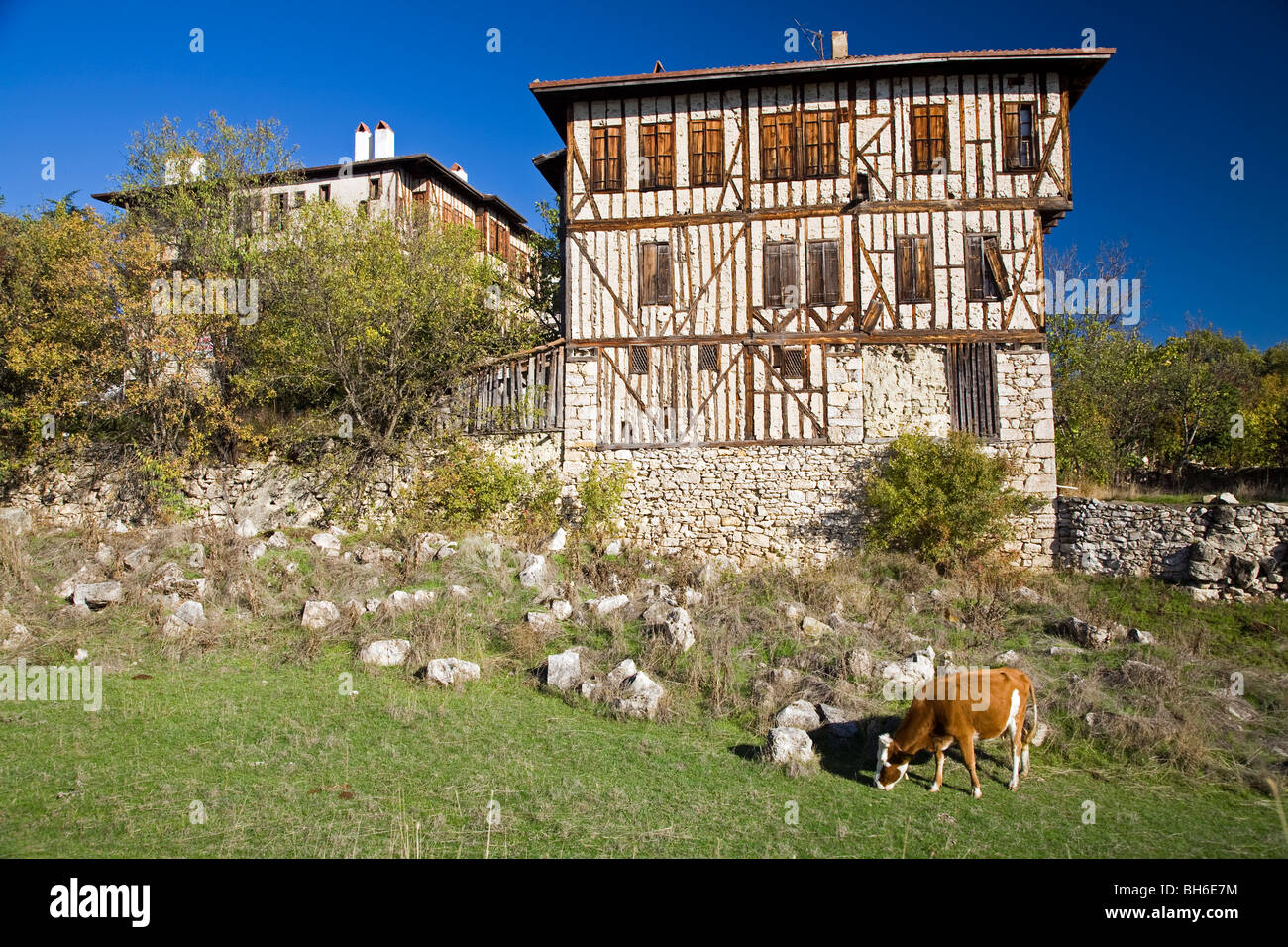 Les détails architecturaux de Safranbolu Turquie maisons Banque D'Images