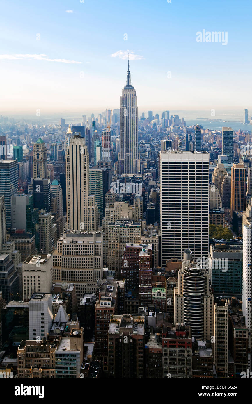 USA, New York, Manhattan, Empire State building du Rockefeller Center, Fifth Avenue Banque D'Images