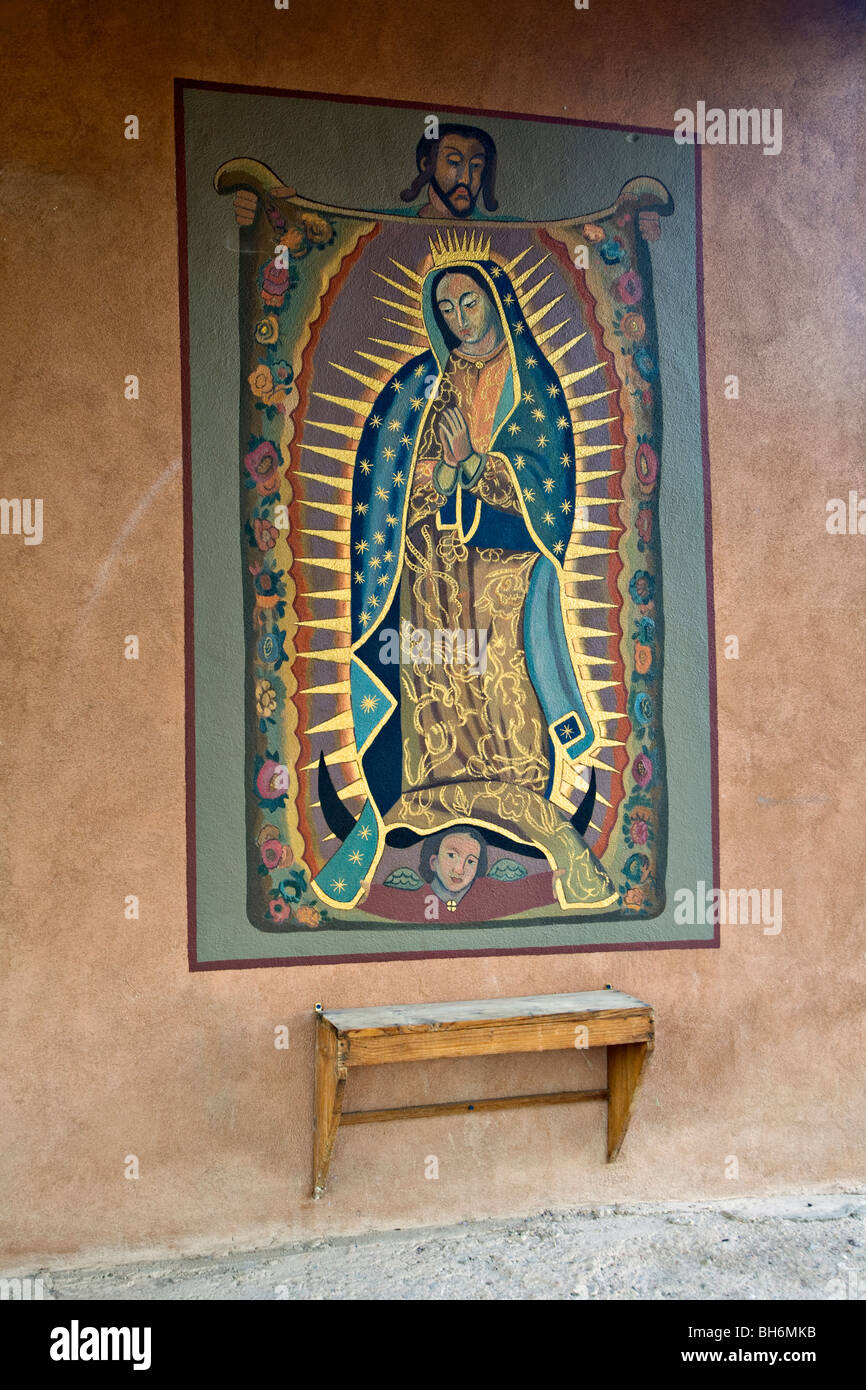 Scène religieuse à Los Corrales, New Mexico Banque D'Images