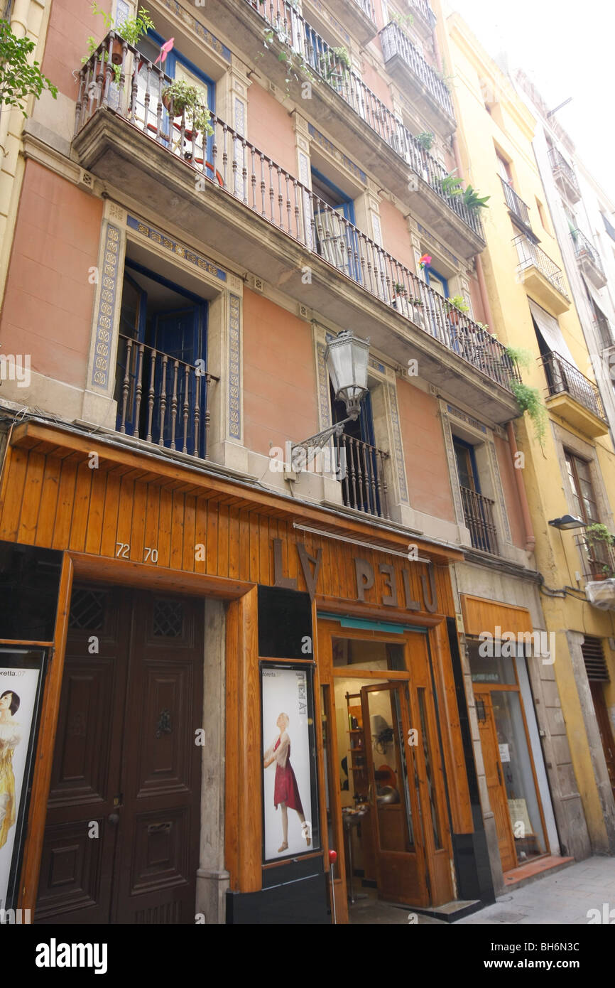 Rue de la ville de Barcelone, Espagne. Banque D'Images