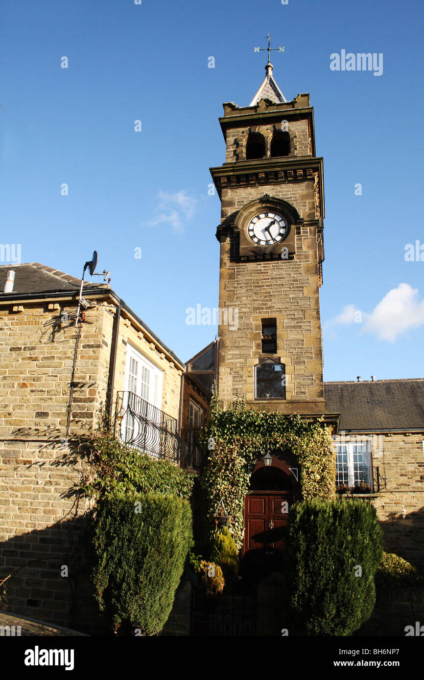 Tour de l'horloge vert Norwood Calderdale Halifax Yorkshire Ellis Memorial Tower 1897 Banque D'Images