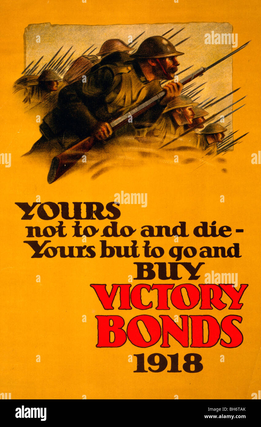 À vous de ne pas faire et mourir - la vôtre mais d'aller acheter des obligations de la Victoire, 1918 - La Première Guerre mondiale Poster Banque D'Images