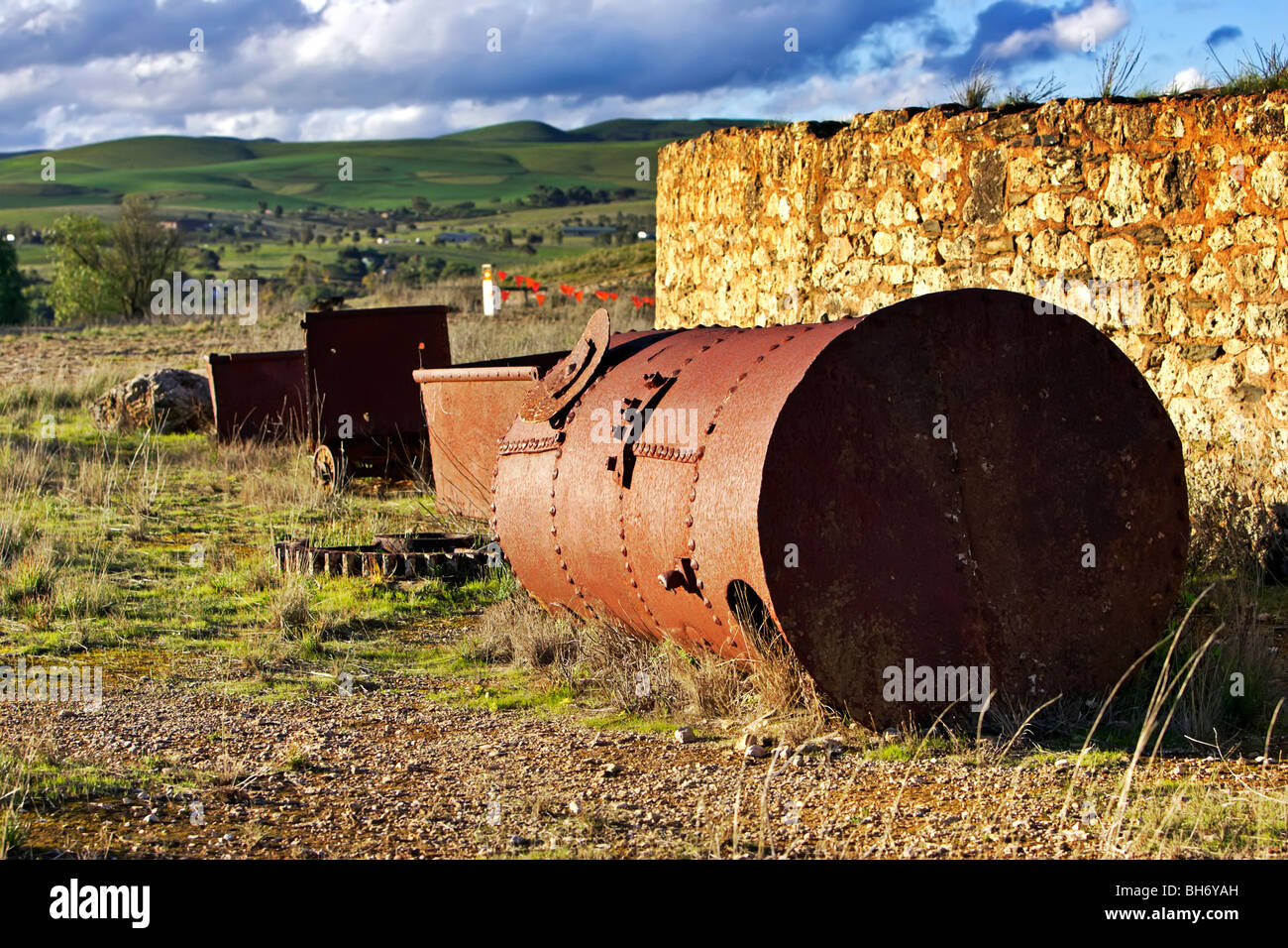 Mine de cuivre à ciel ouvert abandonnées Banque D'Images