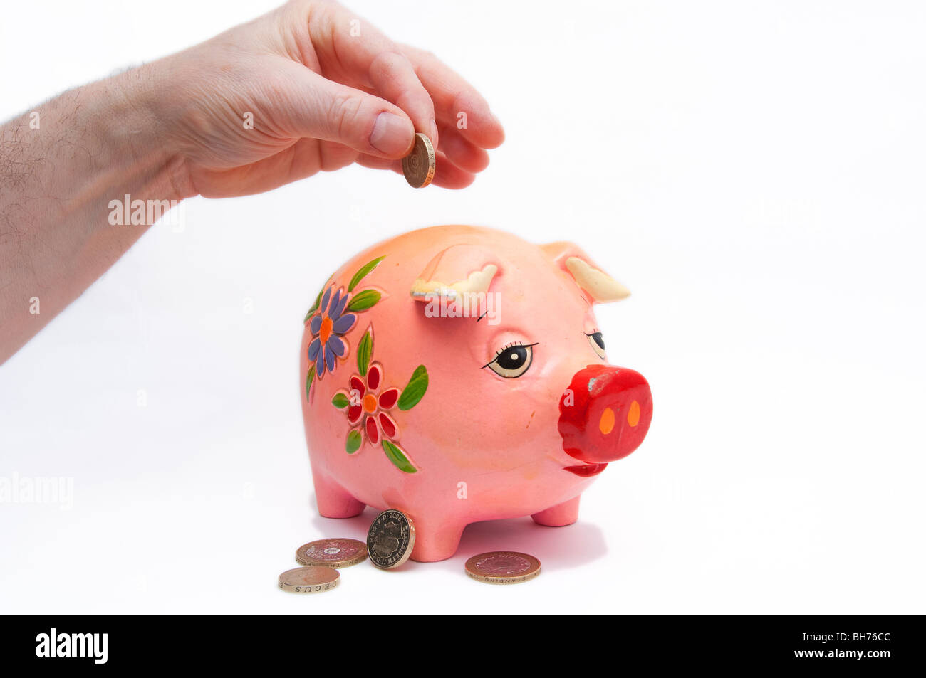 Concept financier assez bright pink piggy bank Banque D'Images