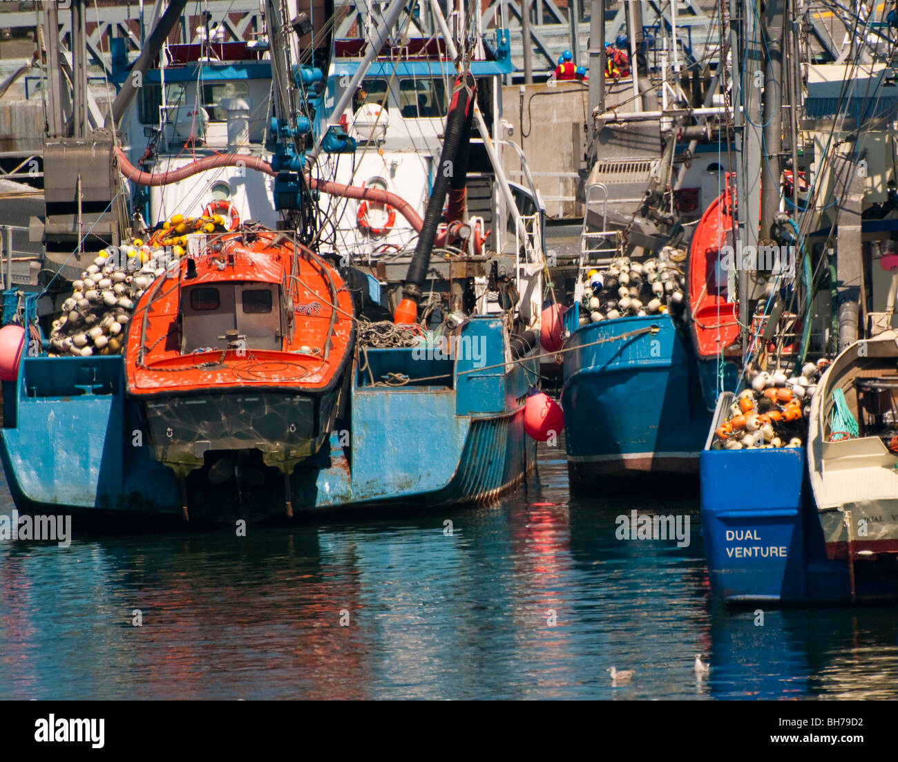 La Nouvelle-Écosse, Yarmouth, bateaux de pêche commerciale à quai dans le port de Yarmouth Banque D'Images