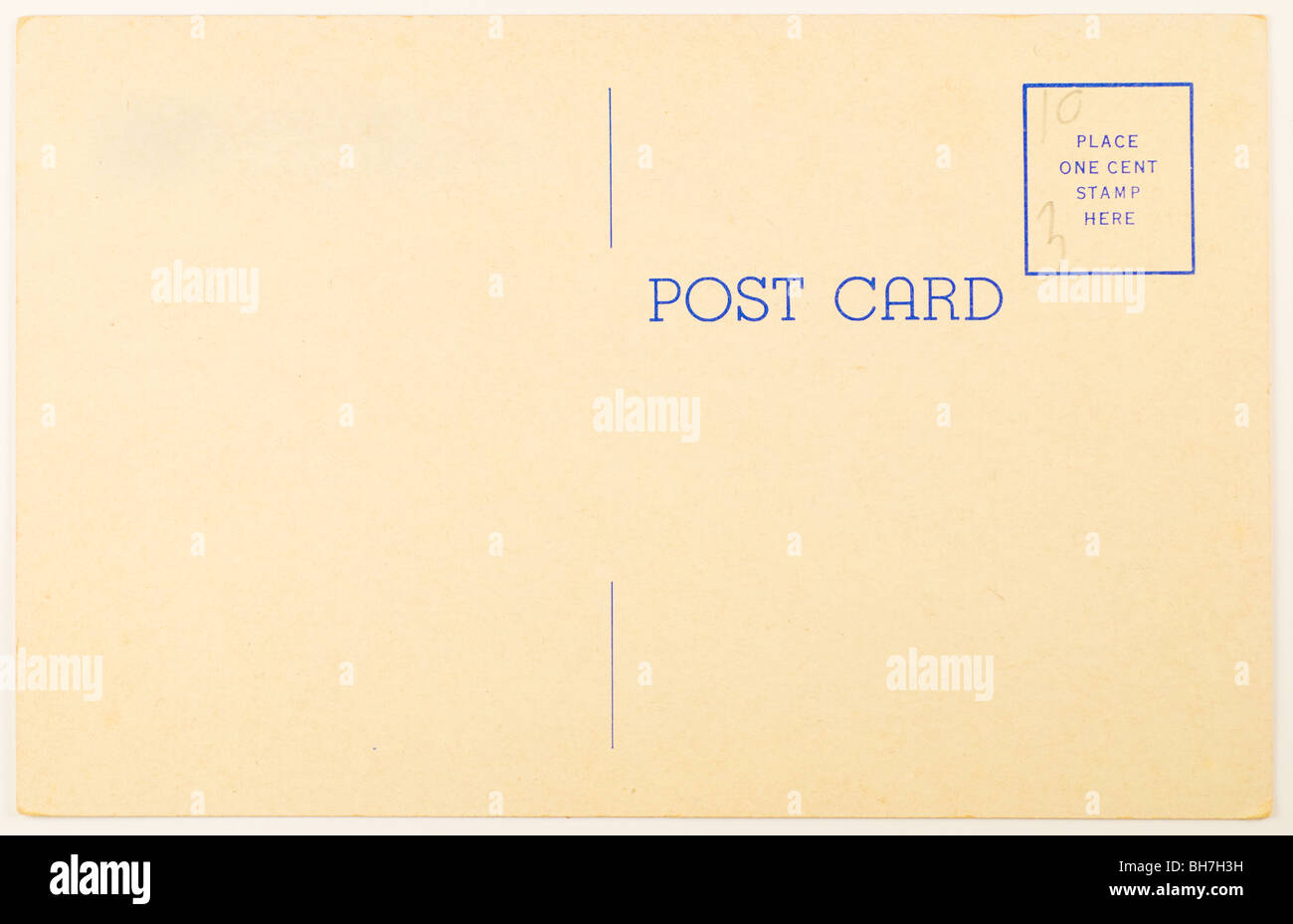 Carte postale vintage vierge à partir de milieu des années 1900 avec copyspace Banque D'Images