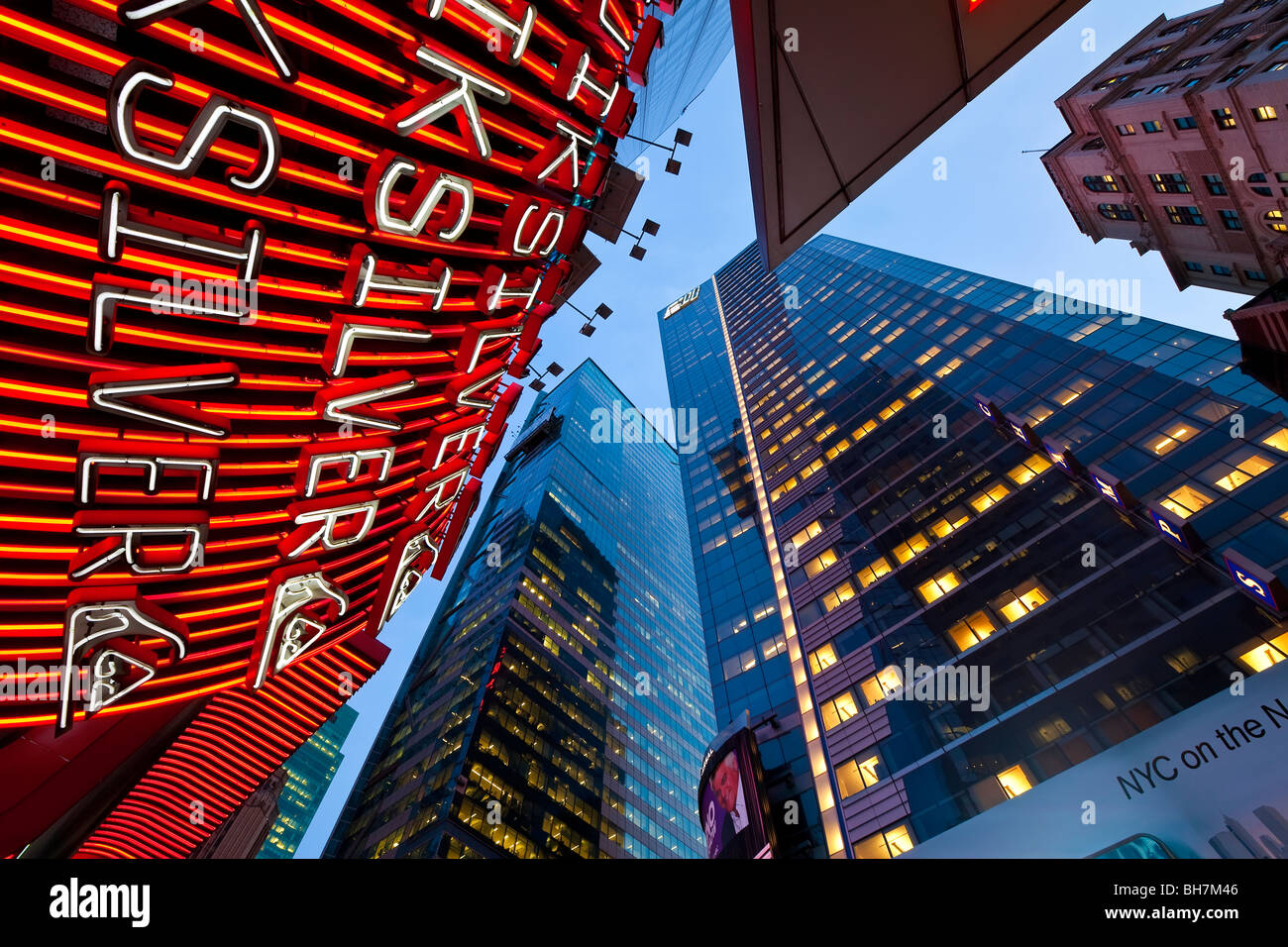 USA, New York City, Manhattan, Times Square, néons de 42e Rue Banque D'Images