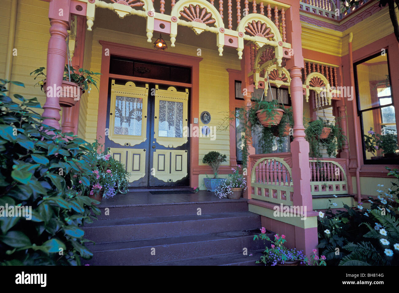 Entrée de la Gingerbread Mansion Bed and Breakfast, Ferndale Californie Banque D'Images