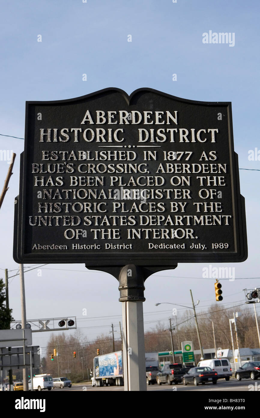 Quartier Historique d'Aberdeen Caroline du repère historique, NC histoire Banque D'Images