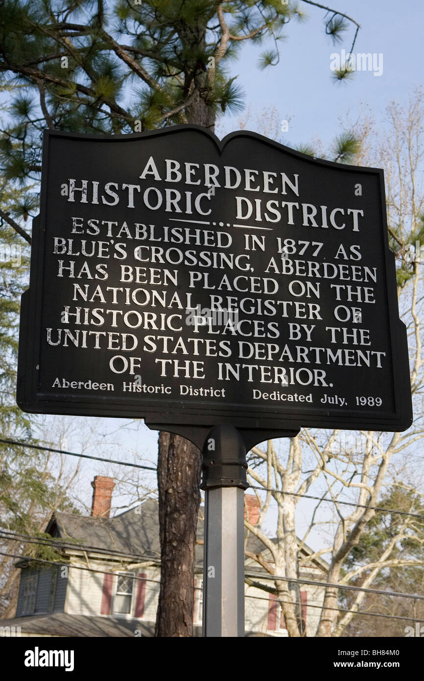 Quartier Historique d'Aberdeen Caroline du repère historique, NC histoire Banque D'Images