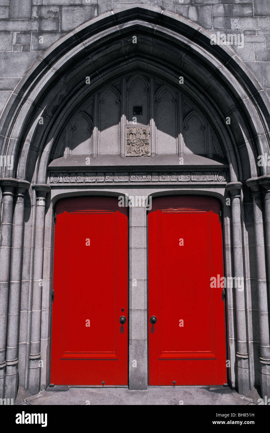 Portes Grace Cathedral San Francisco California Banque D'Images