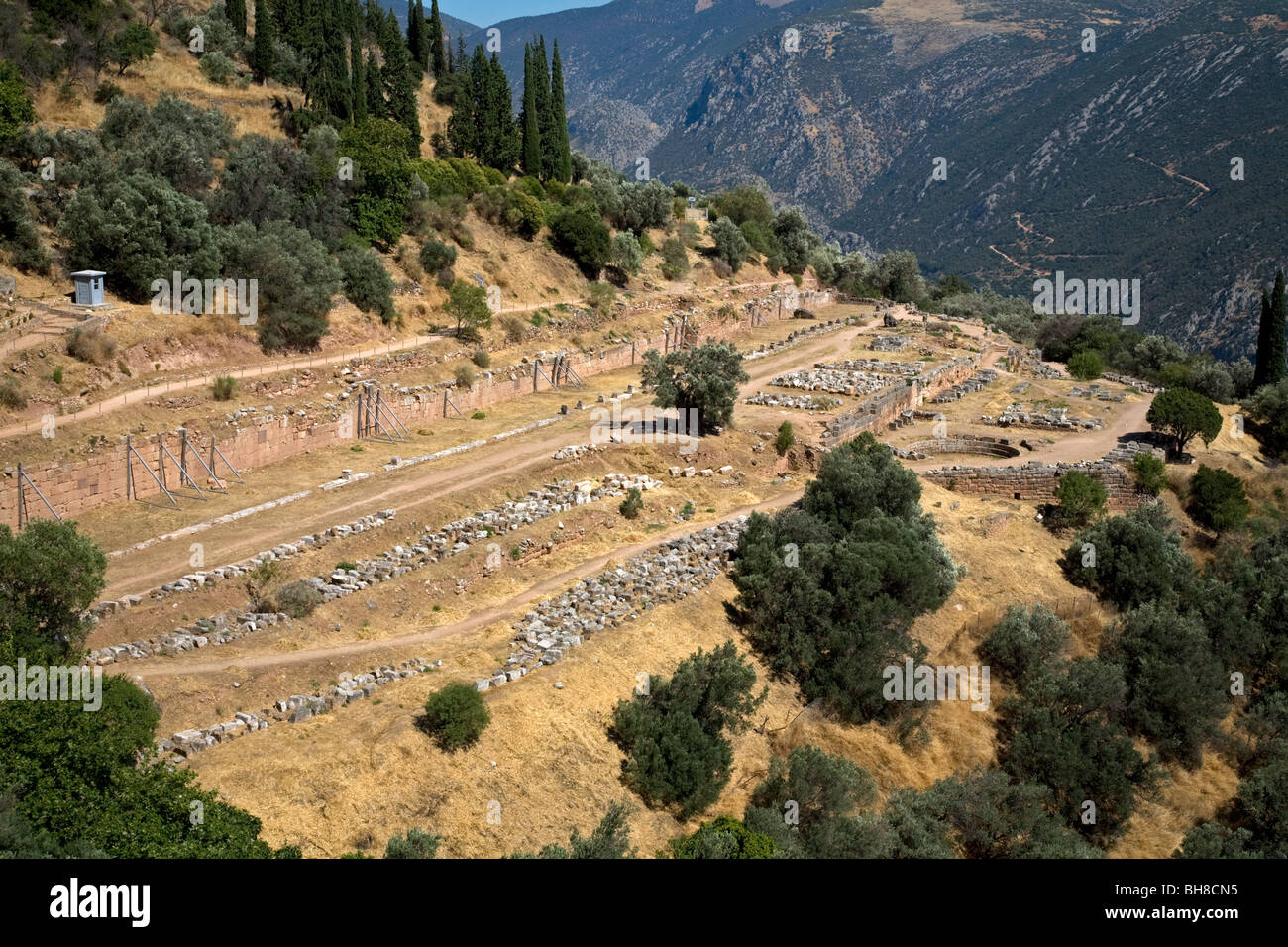 Ancient Delphi Mont Parnasse Grèce Sterea Ellada Banque D'Images