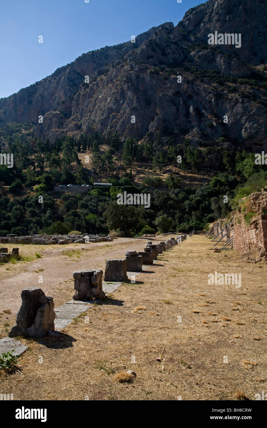 Ancient Delphi Mont Parnasse Grèce Sterea Ellada Banque D'Images