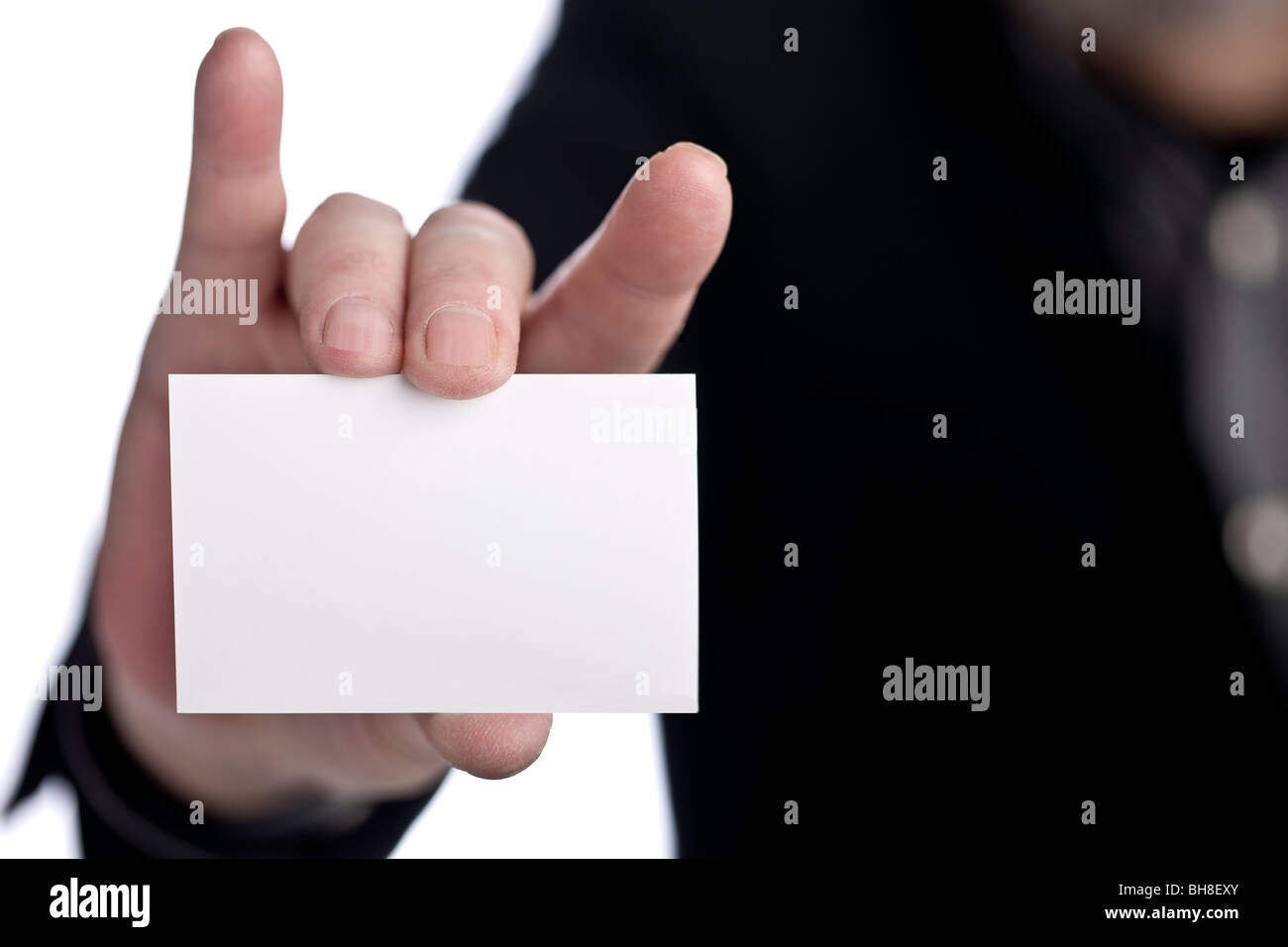Carte de visite Man showing his Banque D'Images