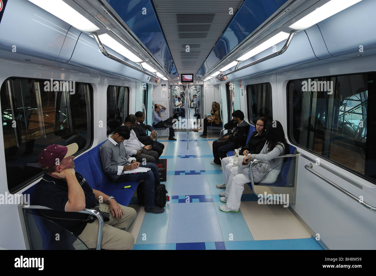 À l'intérieur du métro de Dubaï, Émirats Arabes Unis Banque D'Images