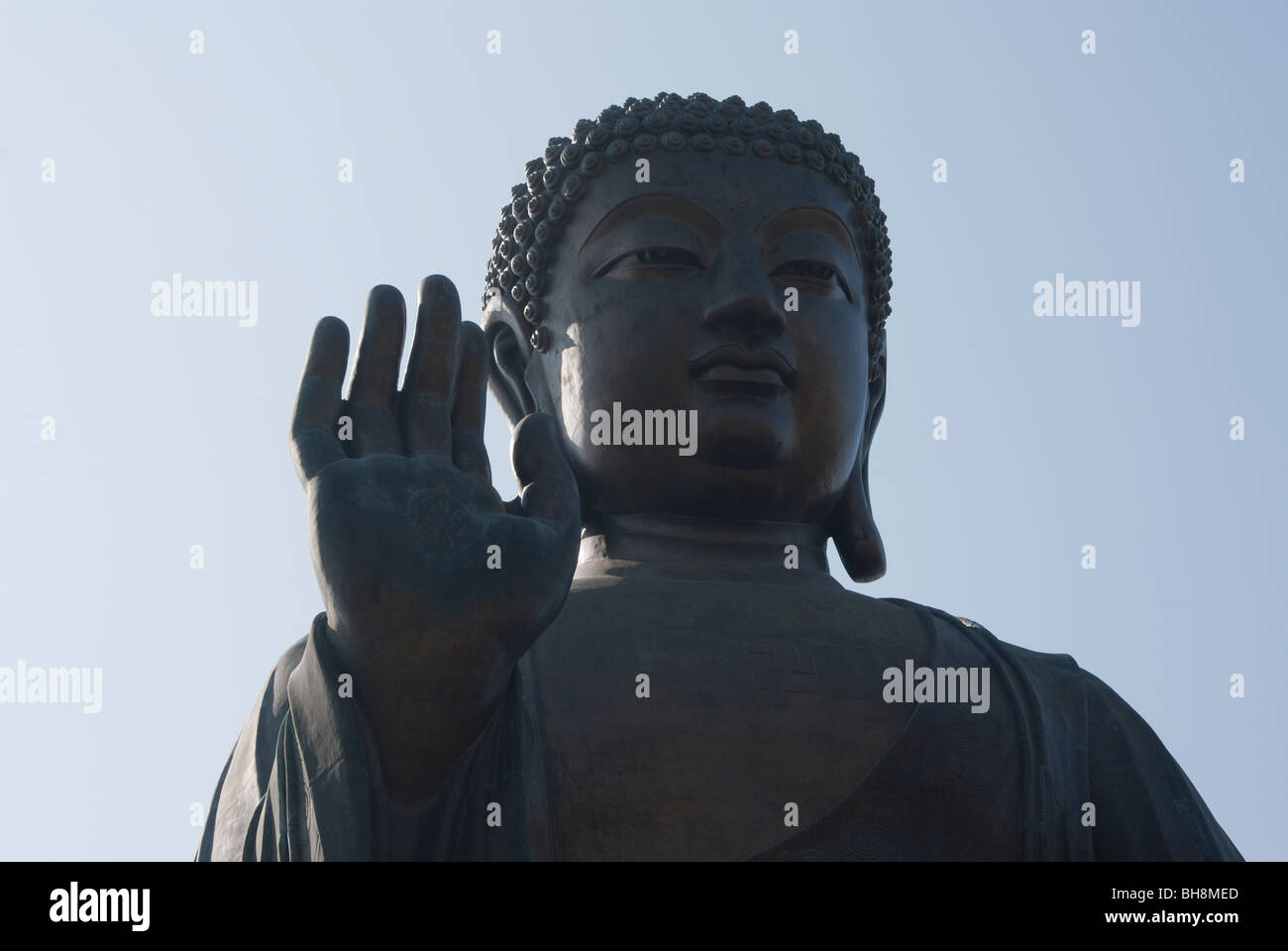 Tian Tan Buddha (Big Buddha) sur l'île de Lantau à Hong Kong. Banque D'Images