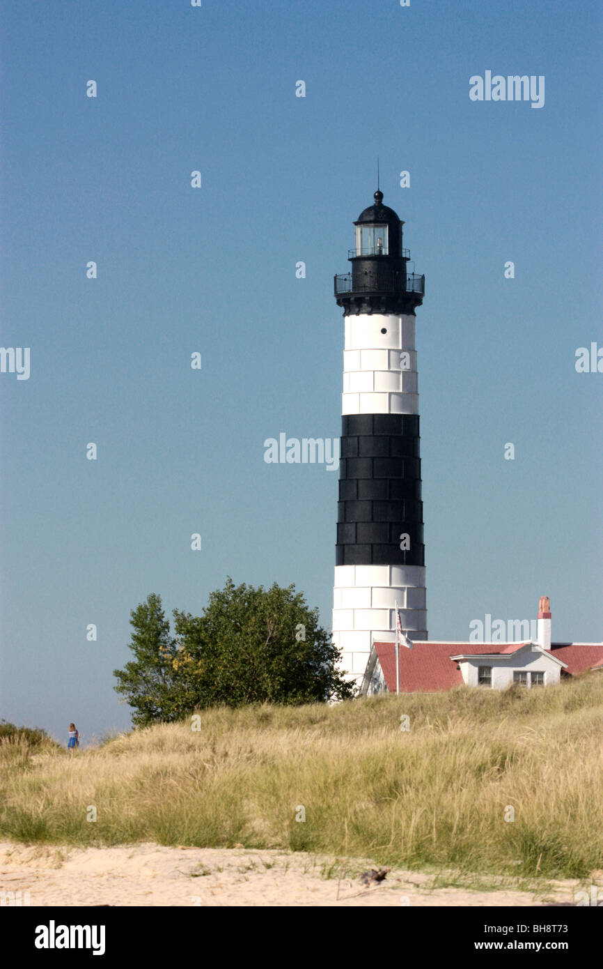 Gros Point de sable phare de Ludington et parc d'État Banque D'Images