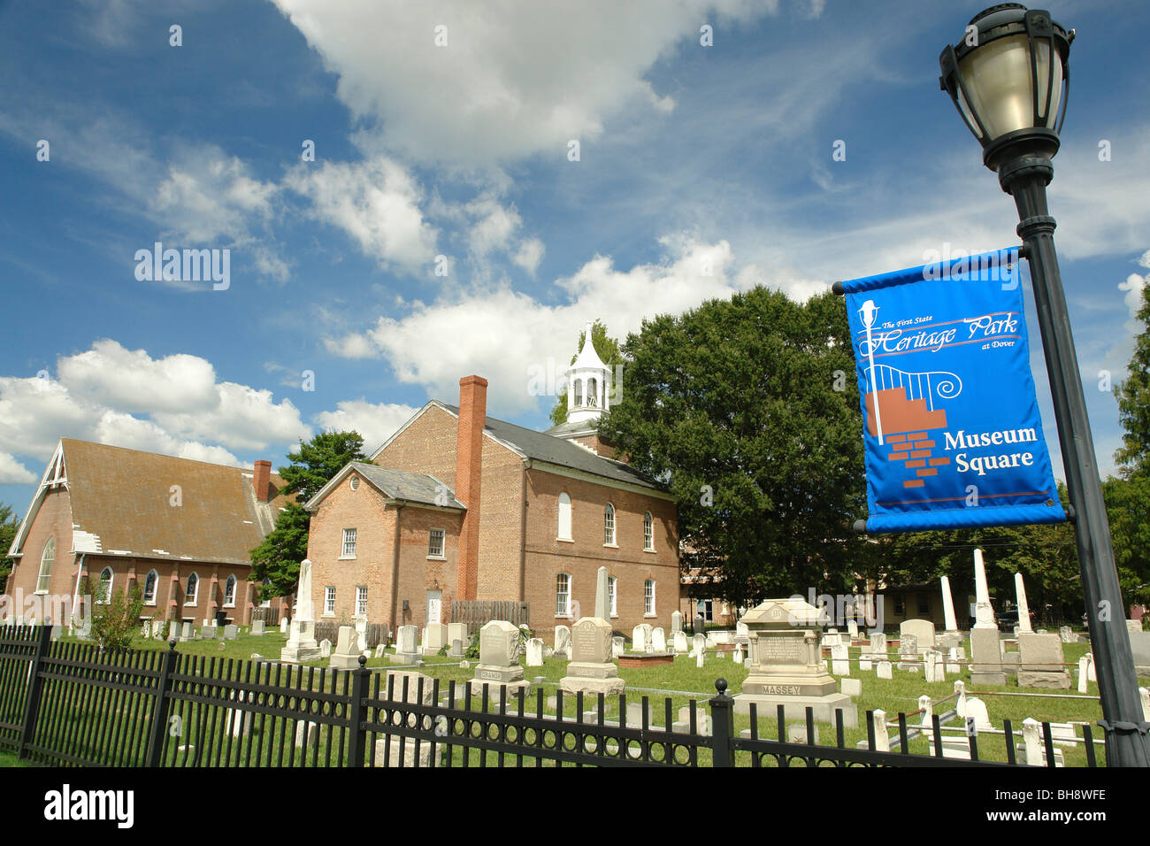 AJD64022, Dover, Delaware, de patrimoine, Parc, Place du Musée, cimetière, Christ Church Banque D'Images