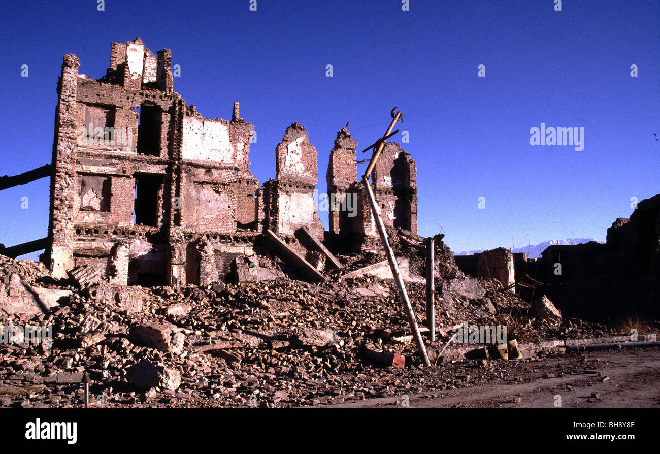 La ville de Kaboul en ruines vers 1994 Banque D'Images