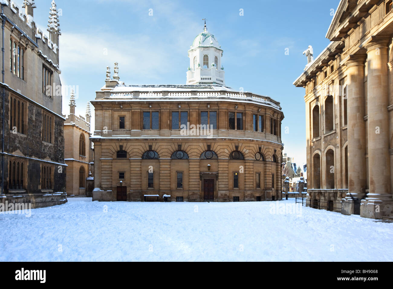 Sheldonian Theatre en hiver, Oxford Banque D'Images