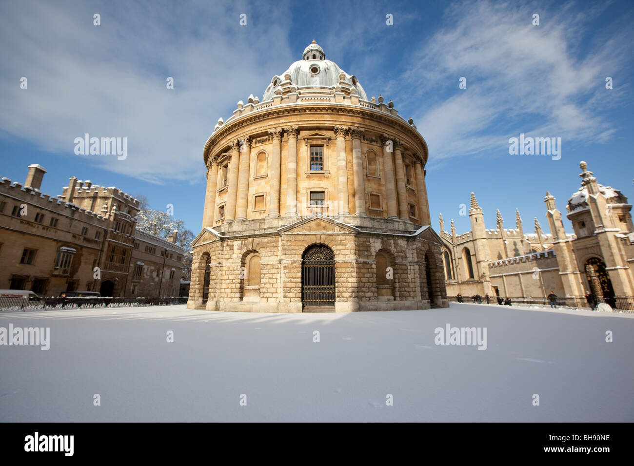 Radcliffe Camera en hiver. L'Université d'Oxford Banque D'Images