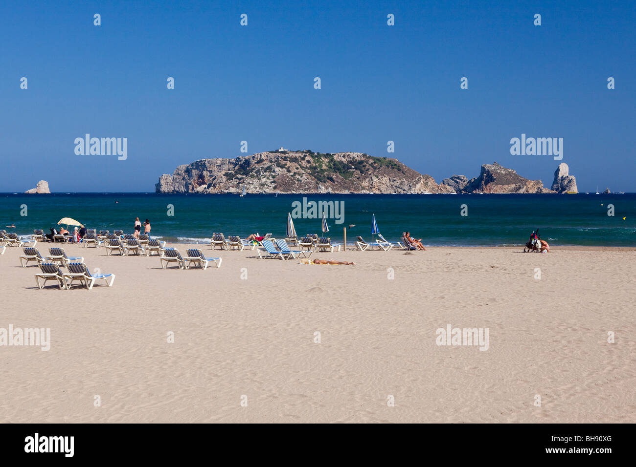 Plage de l'Estartit, Costa Brava, Catalogne, Espagne Banque D'Images