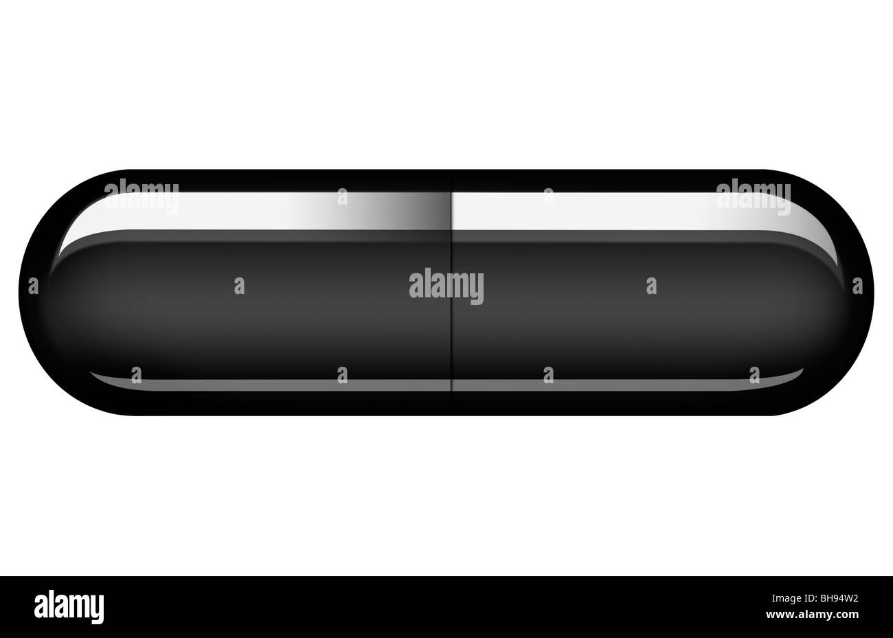 Illustration d'une capsule de charbon activé, conçu pour les soins de l'appareil digestif Banque D'Images