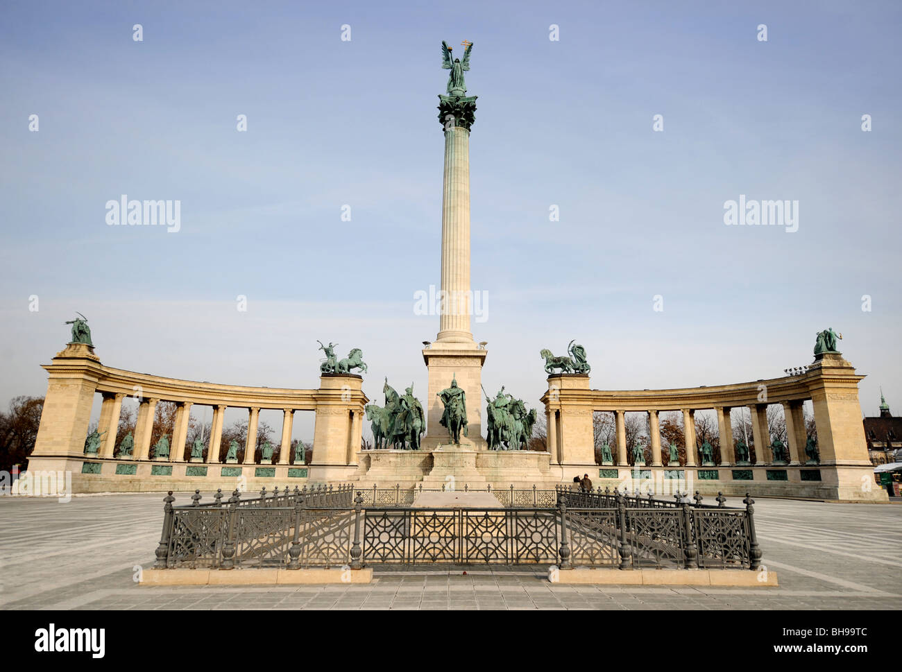 Place des Héros avec le Monument millénaire à Budapest Hongrie Banque D'Images
