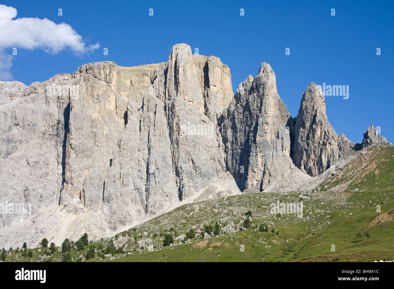 Torri del Sella, Passo Sella, Val Gardena, dolomites, Alto Adige, Italie Banque D'Images