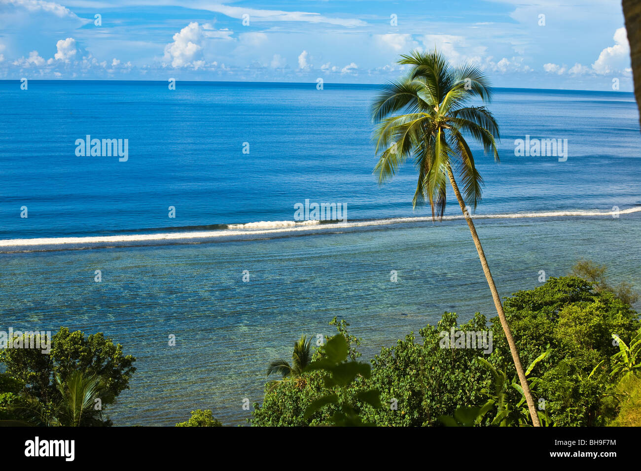 Un récif corallien frangeant sonne l'île de Ghizo Îles Salomon Banque D'Images