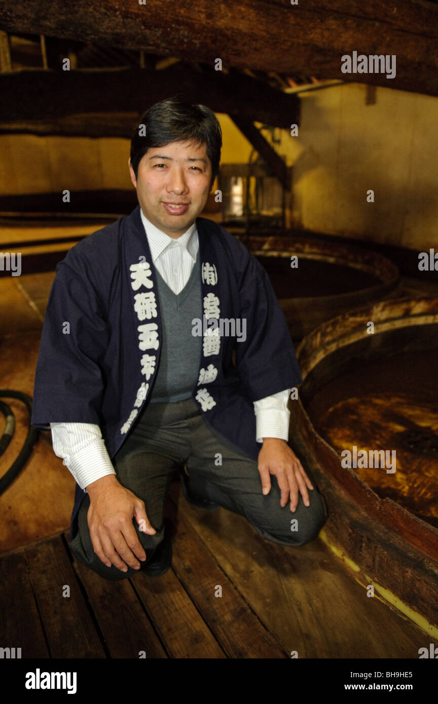 Miya Keiichiro, PDG de Miya Shoyu sauce soja, usine Sanuki-machi, Japon, le 31 janvier 2010. Banque D'Images