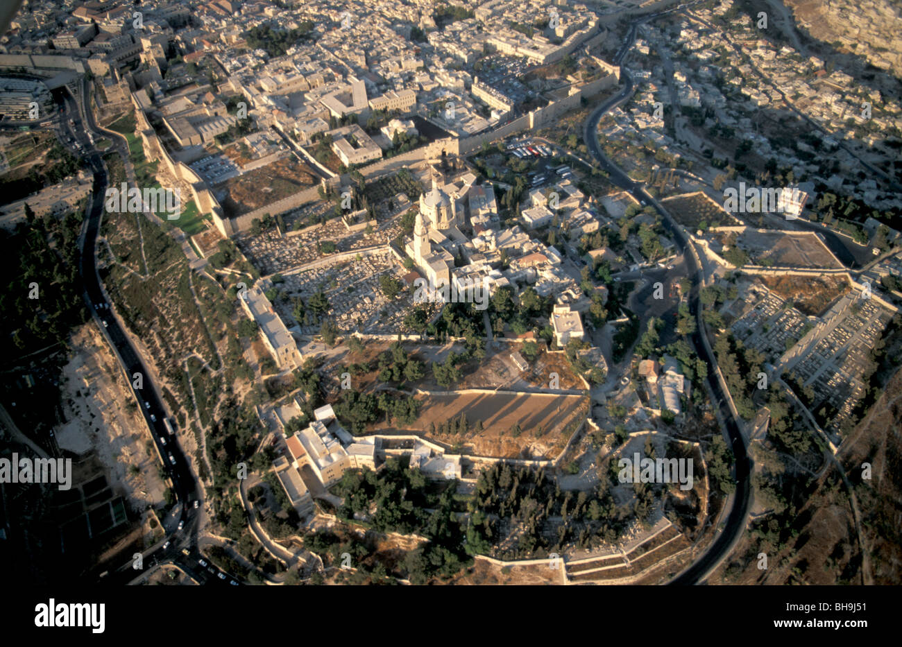 Israël, Jérusalem, une vue aérienne de la montagne de Sion Banque D'Images